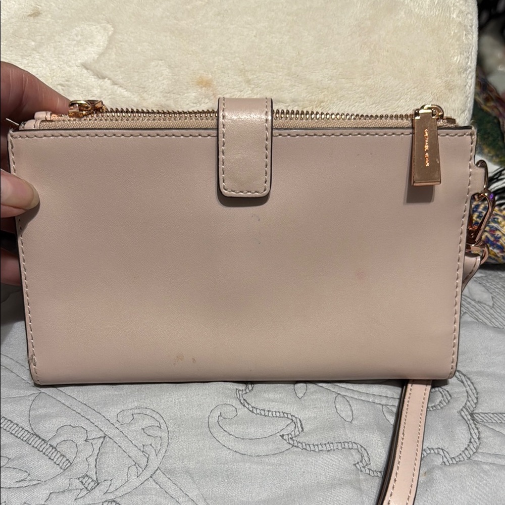 Michael Kors Pink and Rose Gold Wristlet with Floral Studs - Picture 7 of 8